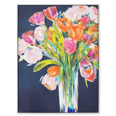 30" x 40" Bright Floral Bouquet Unframed Framed Wall Art - New View