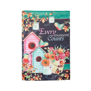 Evergreen Garden Flag Every moment counts Suede Double Sided Indoor Outdoor Decor 18" x 12.5" - 1 of 2