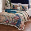 Greenland Home Fashions Eden Peacock Ecru Quilt Set, 3-Piece - 4 of 4