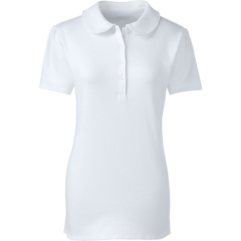 Lands' End School Uniform Women's Short Sleeve Peter Pan Collar Polo Shirt, 1 of 3