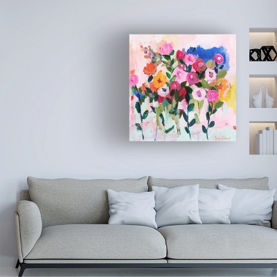 Colorful Floral Mixed Media Botanical Canvas Art 24x24