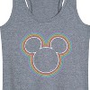 Women's - Disney - Mickey Head Rainbow Outline Graphic Racerback Tank - 2 of 4