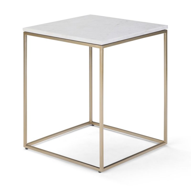 18&#34; Holmes Accent Table White/Gold - WyndenHall, 1 of 13