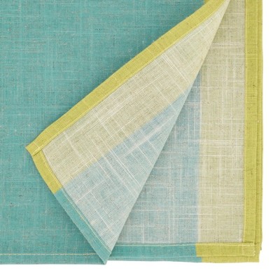 Turquoise and Yellow Polyester Rectangle Table Runner