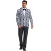 Lars Amadeus Men's Notched Lapel Slim Fit Vintage Animal Printed Blazer - 3 of 4