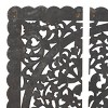 Wood Floral Handmade Intricately Carved Wall Decor Set of 3 - Olivia & May: Traditional Mandala, Vertical Display - 3 of 4