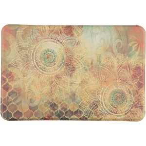 Boho Stufy Floral Designer Chef Oil & Stain Resistant Anti-Fatigue Kitchen Floor Mat - 1 of 2
