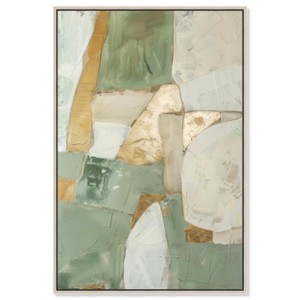 Art Remedy Sage Green Boho elegant abstract wall art Framed - 1 of 4