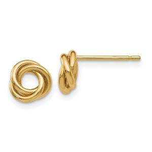 Black Bow Jewelry 8mm Love Knot Post Earrings 14k Yellow Gold - 1 of 4