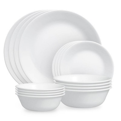 Corelle Vitrelle 12-Piece-Dinnerware Set, Triple Layer Glass and Chip  Resistant, Lightweight Round-Plates and-Bowls Set, -Disney's-Mickey-Mouse -  The