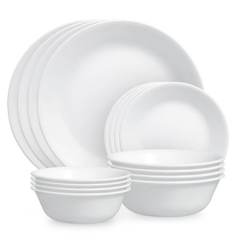 Corelle 16pc Vitrelle Livingware Dinnerware Set Frost White, 1 of 7