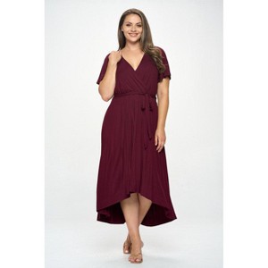 WEST K Womens Georgia Plus Size Flutter Sleeve High Low Hem Dress - 1 of 4