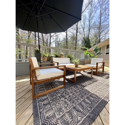 Herla 11ft Black Aluminum Auto Tilt Market Umbrella