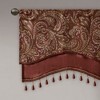 Jacquard Window Rod Pocket Valance With Beads Black 50x18" - 2 of 4
