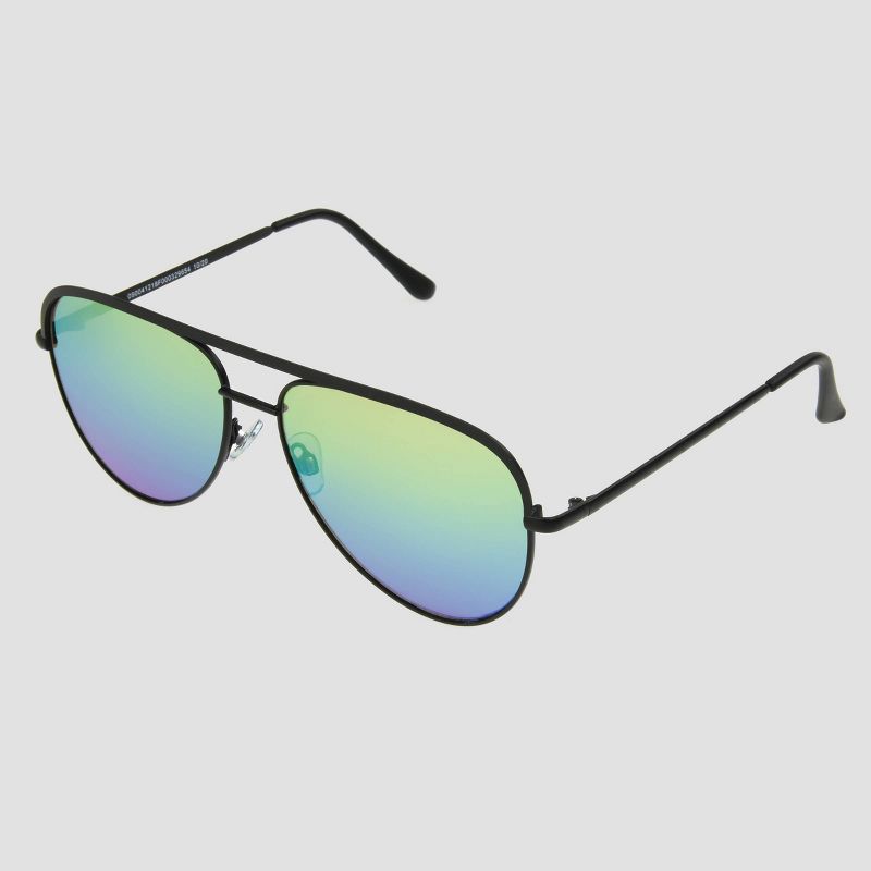 Men&#39;s Oversized Aviator Mirrored Sunglasses - Original Use&#8482; Black, 2 of 3