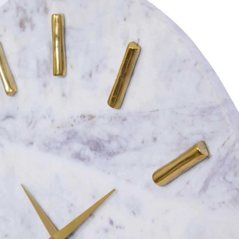 Marble Wall Clock with Gold Accents White - CosmoLiving by Cosmopolitan, 4 of 7