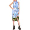 HAPPY BAY Women's Bikini Sarong Swimwear Swim Cover Up Skirt Summer Wraps Swimsuit Beach Wrap Coverups for Women Beachwear One Size Blue,Floral - 3 of 4