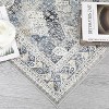 Living Room Rug 5x7 Washable Rug Traditional Indoor Aesthetic Carpet Vintage Floral Distressed Floor Cover Low Pile Non-Slip Throw Carpet Blue - 3 of 4