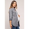 PinkBlush Charcoal Chambray Maternity Rolled Cuff Shirt - image 4 of 4