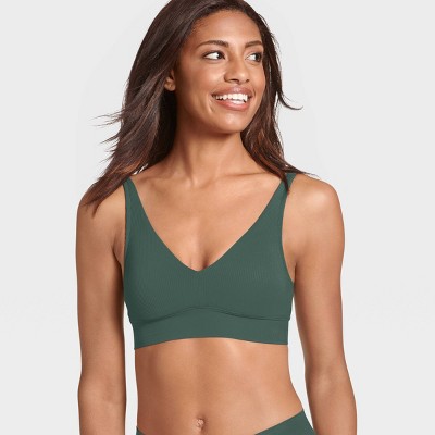 Jockey Generation™ Women's Recycled Seamfree Ribbed Plunge Bralette : Target