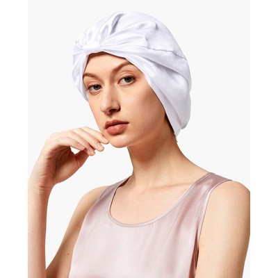 Mommesilk 22 Momme Pure Long Silk Hair Bonnet - Black : Target