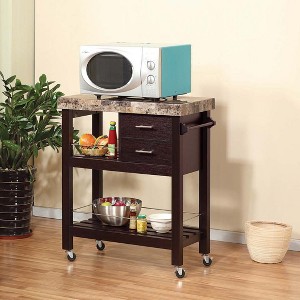 NicBex 1 Drawer Rolling Kitchen Island Cart with 2 Open Shelves,Kitchen Island on Wheels with Storage,Island Table for Kitchen - 1 of 3