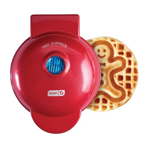 Dash Gingerbread Man Red Holiday Mini Waffle Maker