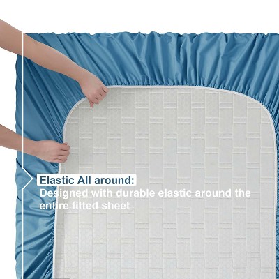 Twin XL Blue Deep Pocket Microfiber Sheet Set