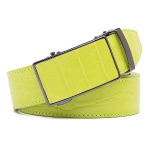 Braveman | Men's Genuine Leather Crocodile Design Dress Belt with Automatic Buckle - 1 of 2