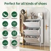 TiramisuBest 2 Flip Drawers Sturdy Wood Freestanding Narrow Slim White Shoe Storage Cabinet,Hidden Organizer for Entrance, Living Room, Hallway - 4 of 4