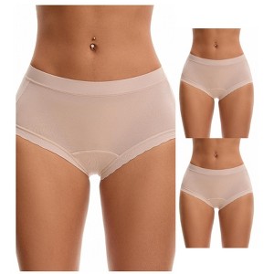 INSPIRE CHIC Women's High Rise Modal Full Coverage Soft Briefs Underwear 3 Packs - 1 of 4