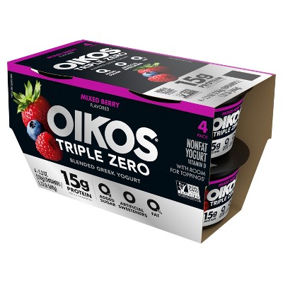 Oikos Triple Zero Mixed Berry Greek Yogurt - 4ct/5.3oz Cups_7