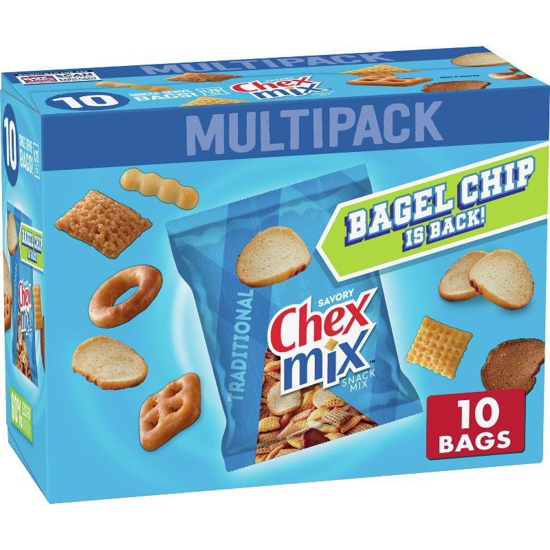Chex Mix Traditional Snack Mix Bags - 17.5oz/10ct, 1 of 13