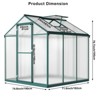 Greenhouse for Outdoors, Polycarbonate Greenhouse with Roof Vent, Large Walk-in Greenhouses for Outside Garden, Yard - 2 of 4