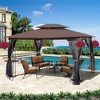 Ridstar 157.48 in. W Outdoor Patio Canopy Tent with Ventilated Double Roof & Mosquito Net for Lawns & Gardens-Brown - 4 of 4