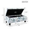 Sapphtopaz Versatile Upholstered Storage Ottoman with Floral Patterned Fabric, Footrest & Extra Seating, Multi-Functional Bench with Hidden Storage - 3 of 4