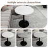 Racxily Round Side Table with Tapered Pedestal - Faux Marble Top & Nordic Minimalist Style, Ideal for Living Room,Black - 2 of 4