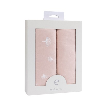 Pink Gingko and Pin Dot Jersey Cotton Baby Changing Pad Cover Set