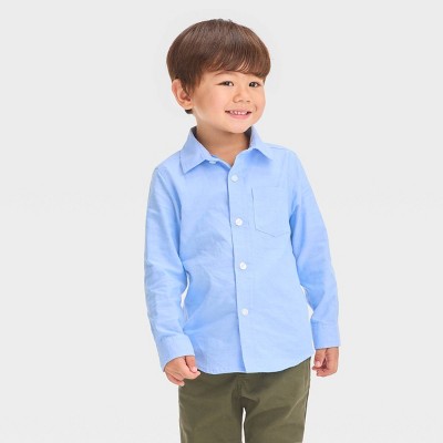 Toddler Boys Long Sleeve Oxford button down Shirt Cat Jack