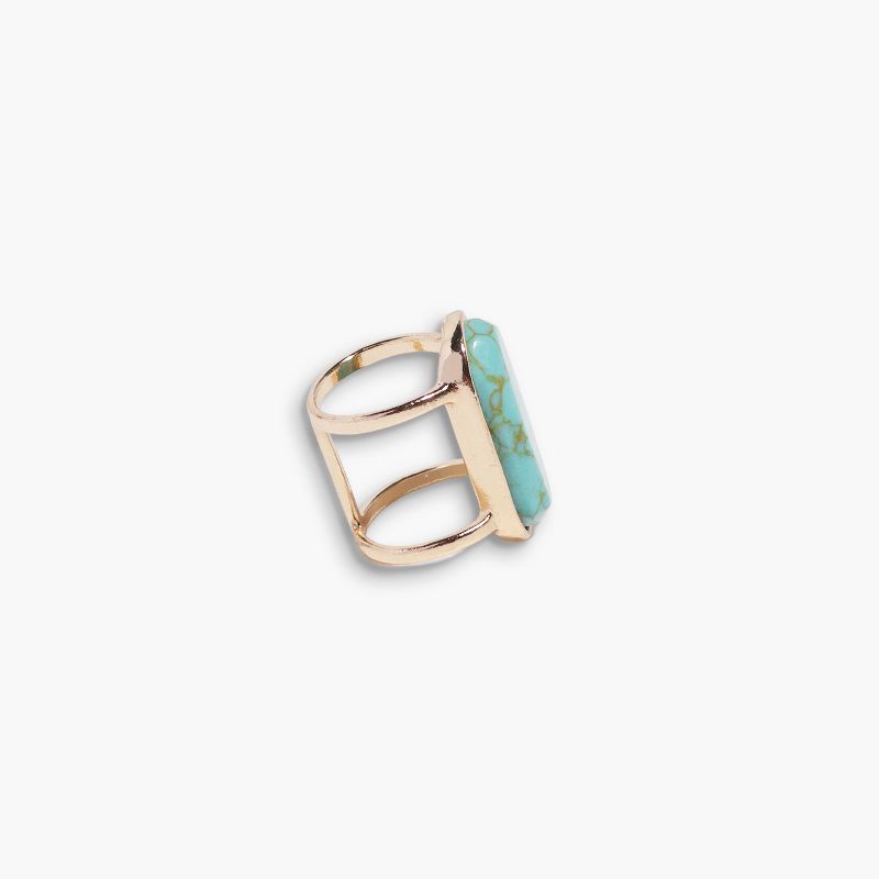 Sanctuary Project by sanctuaire Semi-Precious Turquoise Oval Statement Ring, 2 of 5