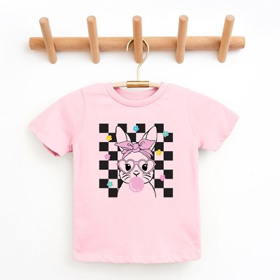 The Juniper Shop Checkered Groovy Bunny Toddler Short Sleeve Tee