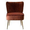WestinTrends Phoebe Upholstered Tufted Velvet Accent Chair With Metal Leg - 3 of 4