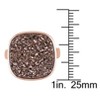 EVERLY JEWELRY | Rose Plated Sterling Silver w/ 3-1/2 CT TGW 15.5mm Cushion Coffee Color Druzy Gemstone Fashion Ring - 4 of 4