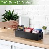 Tea Bag Organizer, Black Wooden Tea Bag Holder, Tea Storage Containers with 3 Slots, Sugar Packet Holder, Tea B - 4 of 4