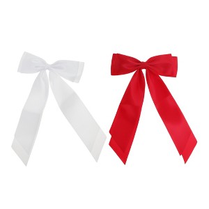 Unique Bargains Fashion Double Ribbon Hair Clips Hairdo Clip 2 Pcs - 1 of 4