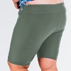 Calypsa Women's Chlorine Resistant High Waisted Long Bike Swim Shorts Plus Size - 2 of 3