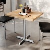Flash Furniture Bennett Rectangular Solid Wood Commercial Indoor Tabletop with 22" x 22" Dining Height Rust-Resistant Cast Iron X-Base - 2 of 4