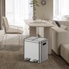 Three Compartment Stainless Steel Trash Can, 3 x 5.3 Gal (3 x 20L) Garbage Can for Kitchen Office, Rectangular Recycling Bin - 2 of 4