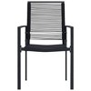vidaXL Outdoor Garden Chairs, Set of 4, Black PVC Hollow Rattan, Heavy-Duty and Easy to Maintain with Comfortable Backrest - 2 of 4