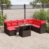 vidaXL 9 Piece Garden Sofa Set with Cushions Brown Poly Rattan - Brown without storage - 2 of 4